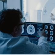 Image of doctor looking at MRI scans